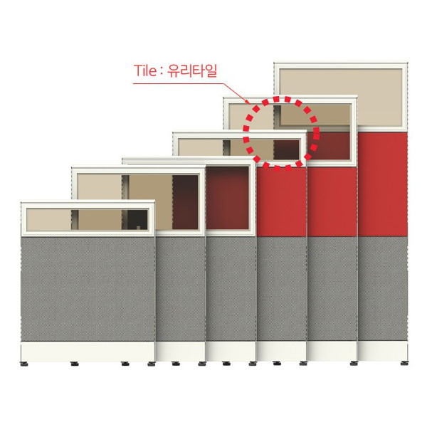 공간시스템 > 넥스-알(Nex-R) 파티션  > 상부유리패널  > 넥스-알 사무실 파티션 시리즈 상부유리 패널-높이 953mm
