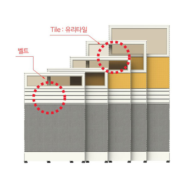 공간시스템 > 넥스-알(Nex-R) 파티션  > 벨트&상부유리패널  > 넥스-알 사무실 파티션 시리즈 상부유리 패널-높이 1203mm