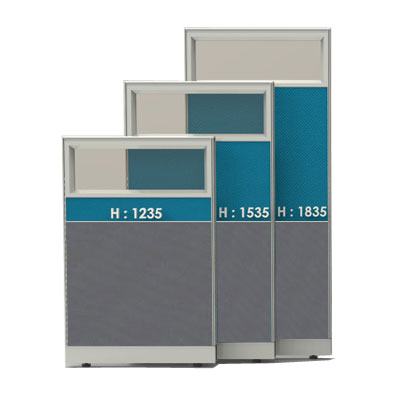공간시스템 > 콤포(Compo) 파티션  > 2톤 상부유리  > 콤포 사무실 파티션 시리즈 2톤 상부유리-높이 1835mm
