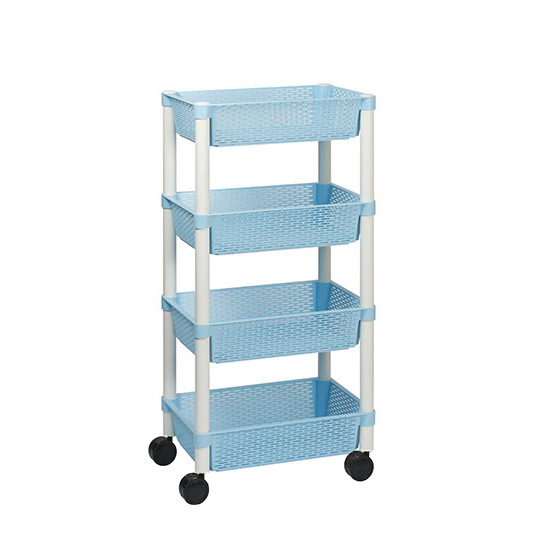 대경카트 > 바구니 선반 트롤리  > 대경카트 DKCT-DB04 4단 플라스틱 바구니 트롤리